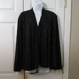 Dorby vintage Elegant Black Women's open front sequin Jacket Sz 18W NWOT